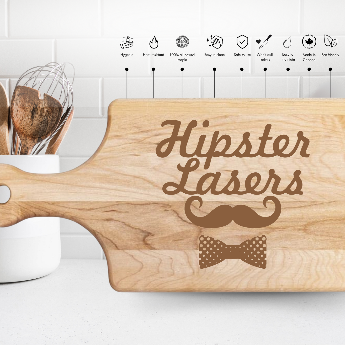 Copy of Motivational Masterpiece Cutting Board - Premium Cutting Boards from Hipster Lasers - Just $40! Shop now at Hipster Lasers