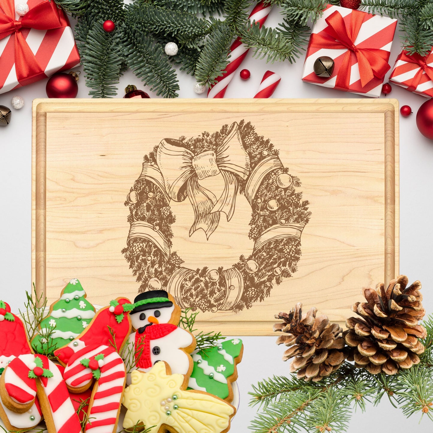 Wreath Wonders Cutting Board - Premium Cutting Boards from Hipster Lasers - Just $40! Shop now at Hipster Lasers