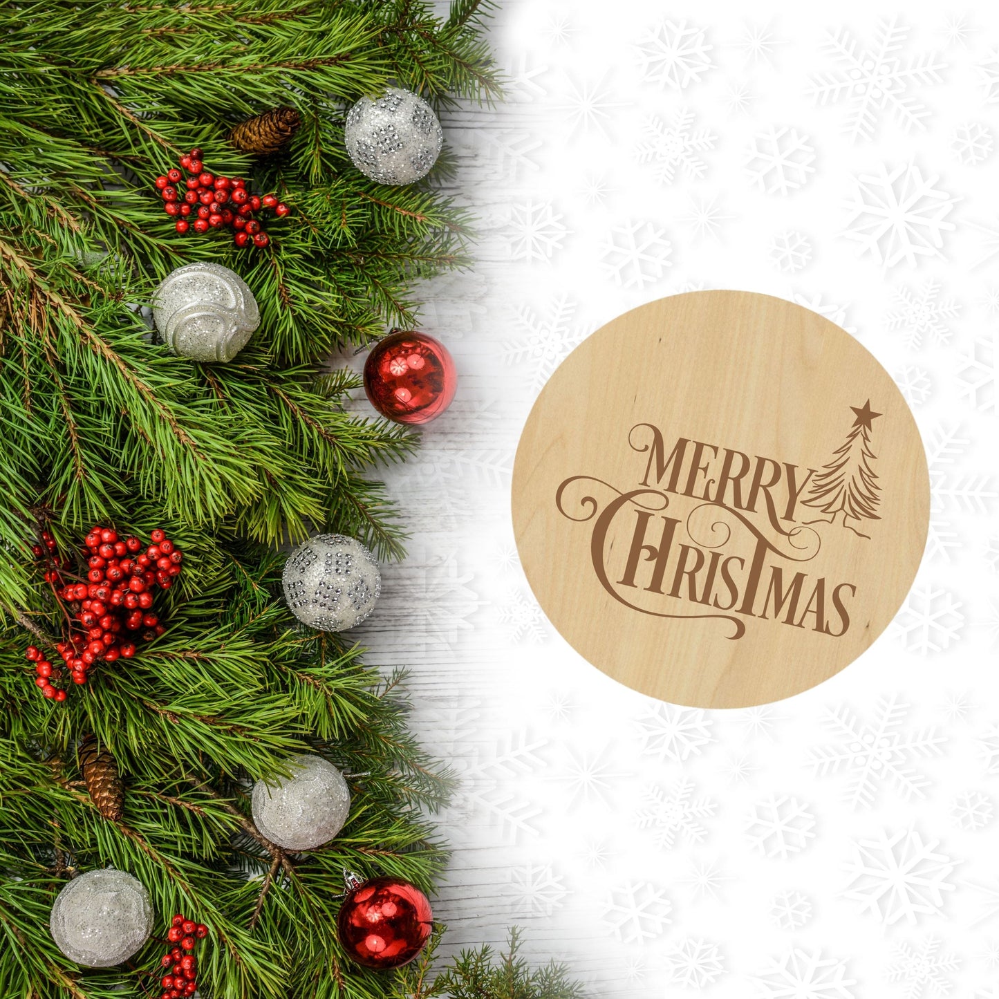 Merry Christmas Coaster - Premium Coasters from Hipster Lasers - Just $10! Shop now at Hipster Lasers