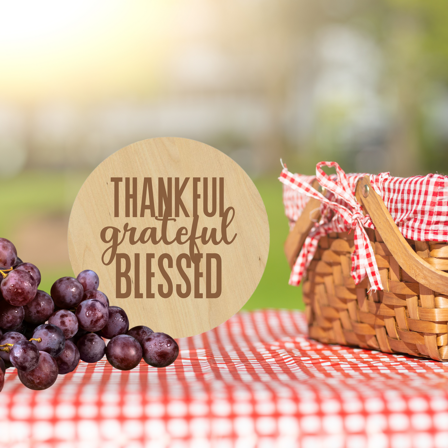 Thankful Grateful & Blessed Coaster - Premium Coasters from Hipster Lasers - Just $10! Shop now at Hipster Lasers