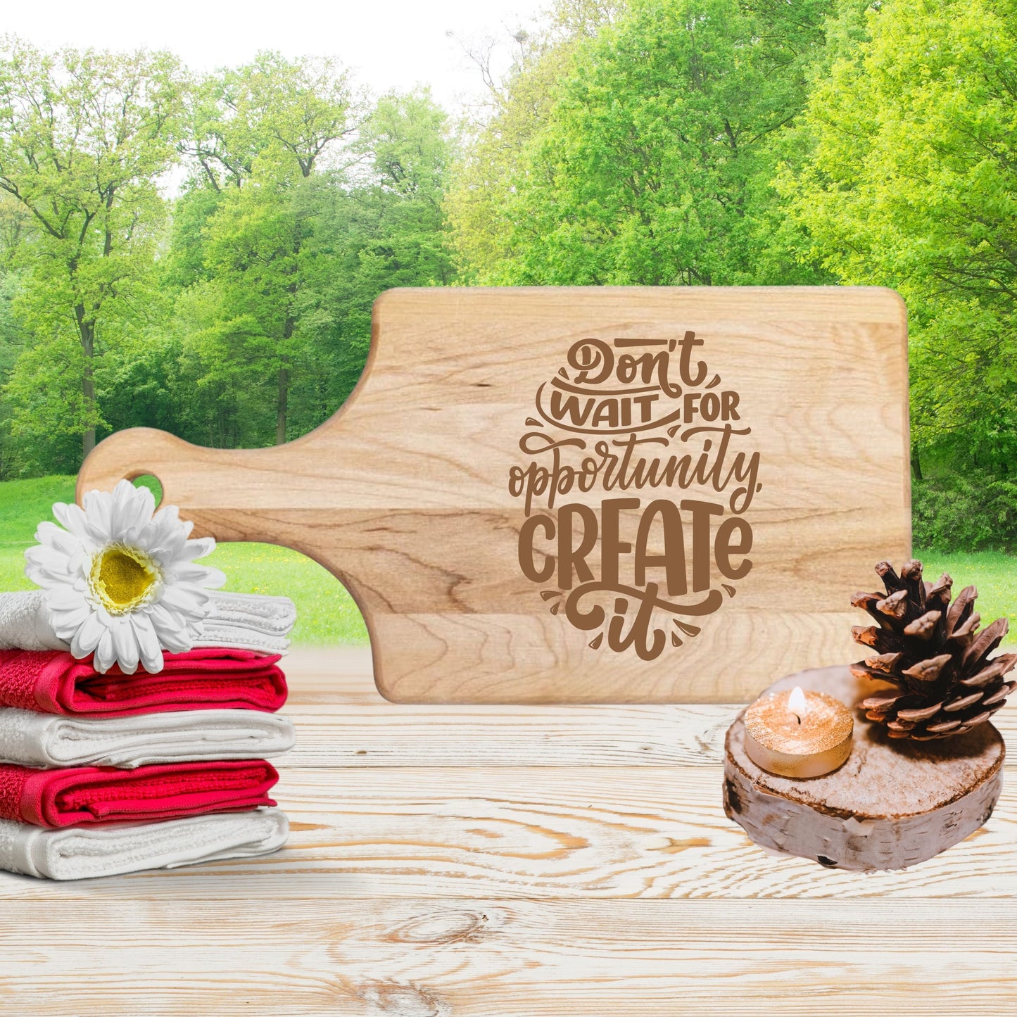 Opportunity Awaits Cutting Board - Premium Cutting Boards from Hipster Lasers - Just $40! Shop now at Hipster Lasers