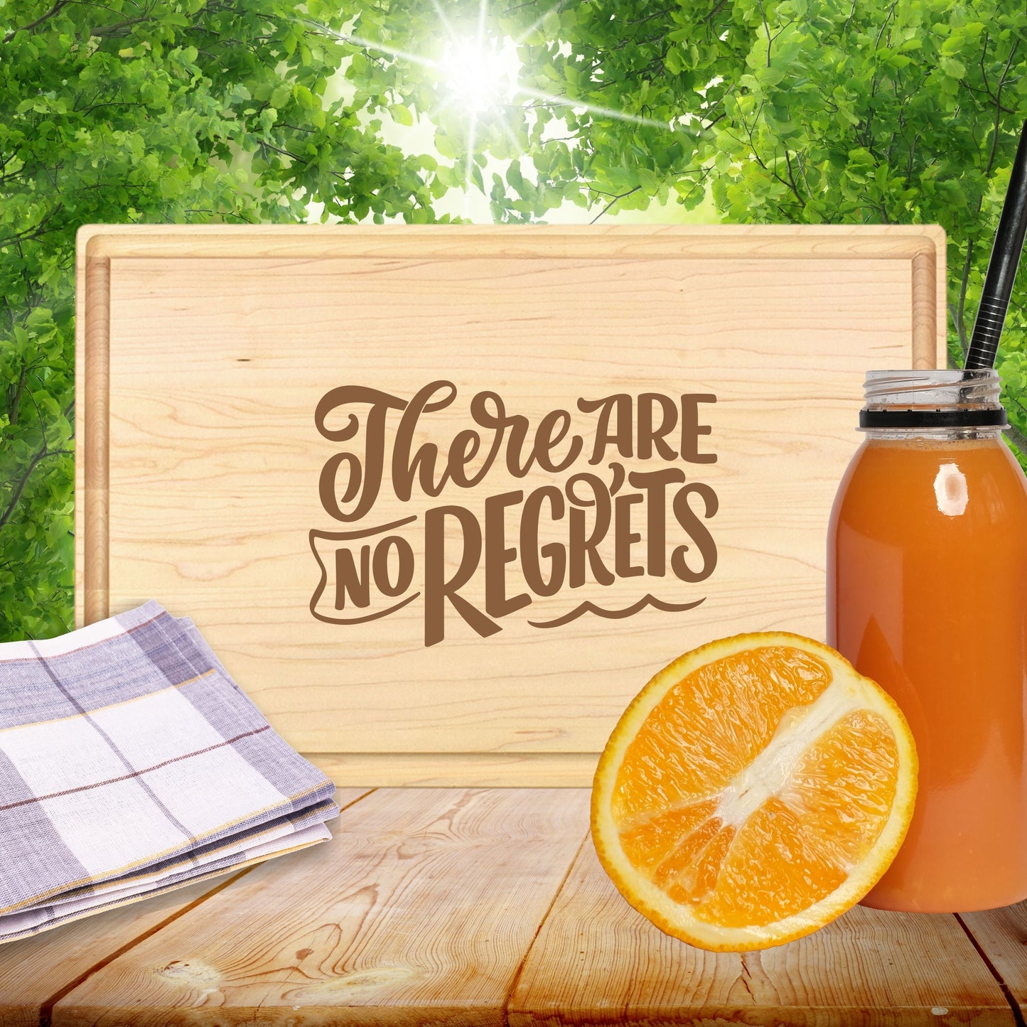 No Regrets Cutting Board - Premium Cutting Boards from Hipster Lasers - Just $40! Shop now at Hipster Lasers