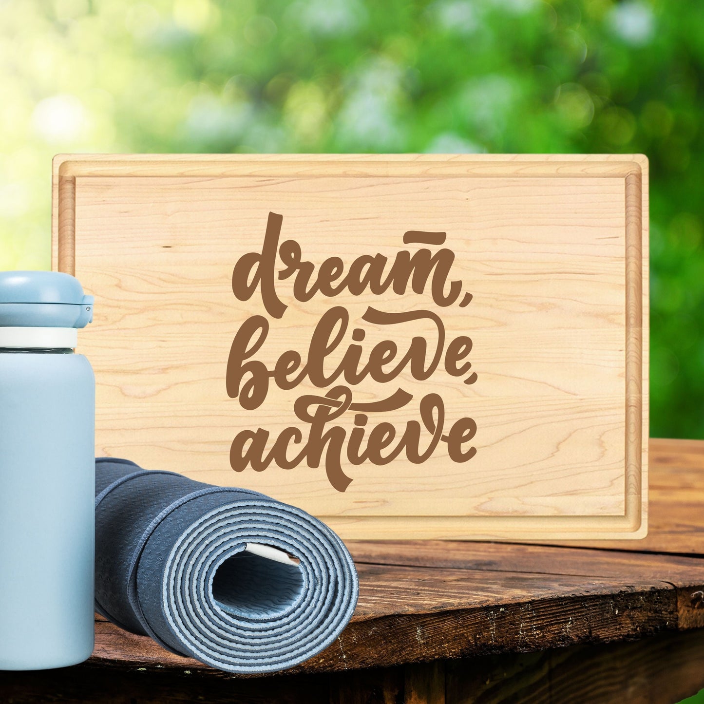 Dream Believe Achieve Cutting Board - Premium Cutting Boards from Hipster Lasers - Just $40! Shop now at Hipster Lasers