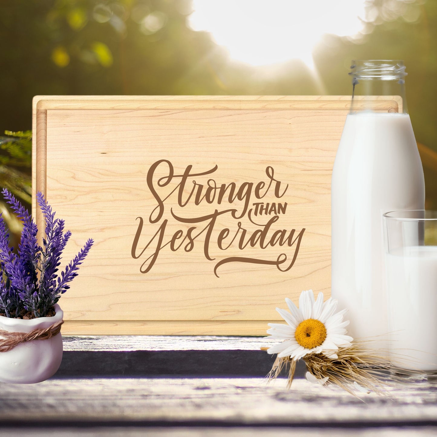 Stronger Than Yesterday Cutting Board - Premium Cutting Boards from Hipster Lasers - Just $40! Shop now at Hipster Lasers