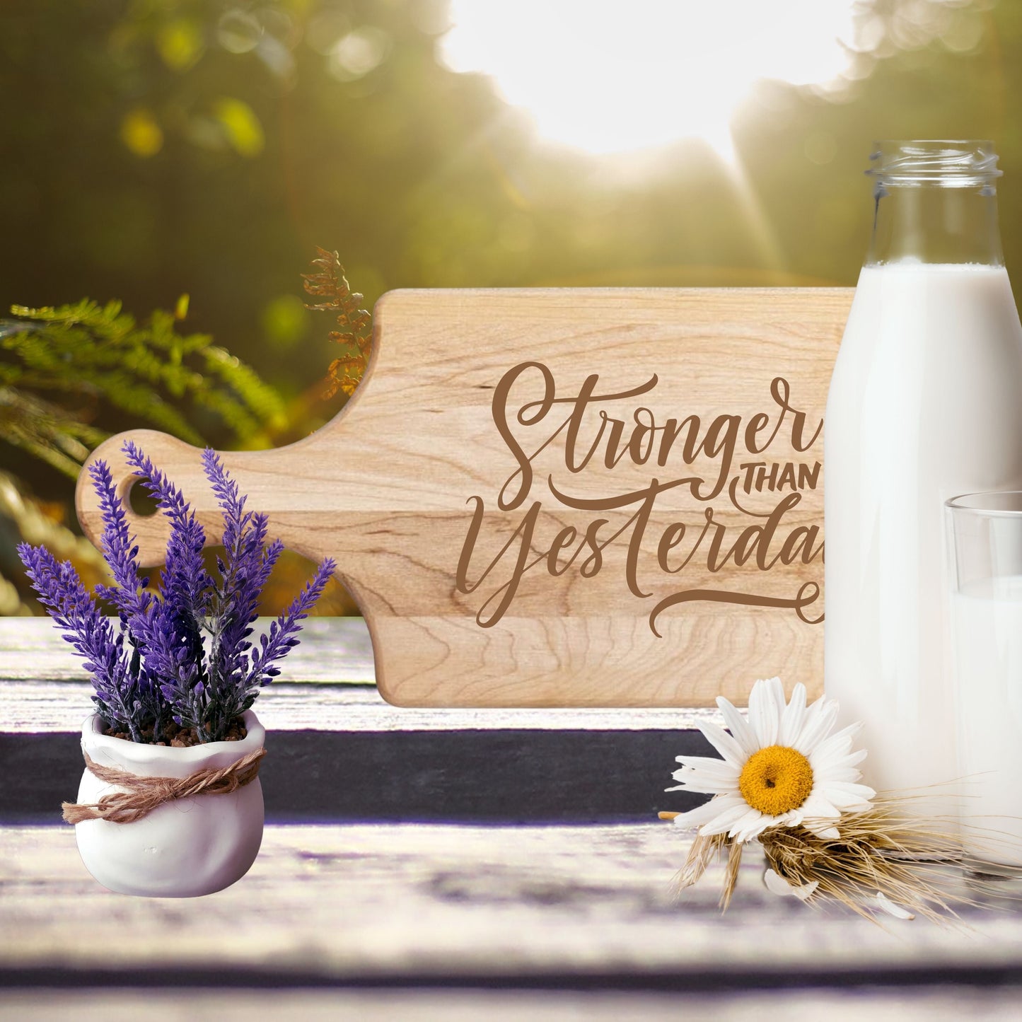 Stronger Than Yesterday Cutting Board - Premium Cutting Boards from Hipster Lasers - Just $40! Shop now at Hipster Lasers