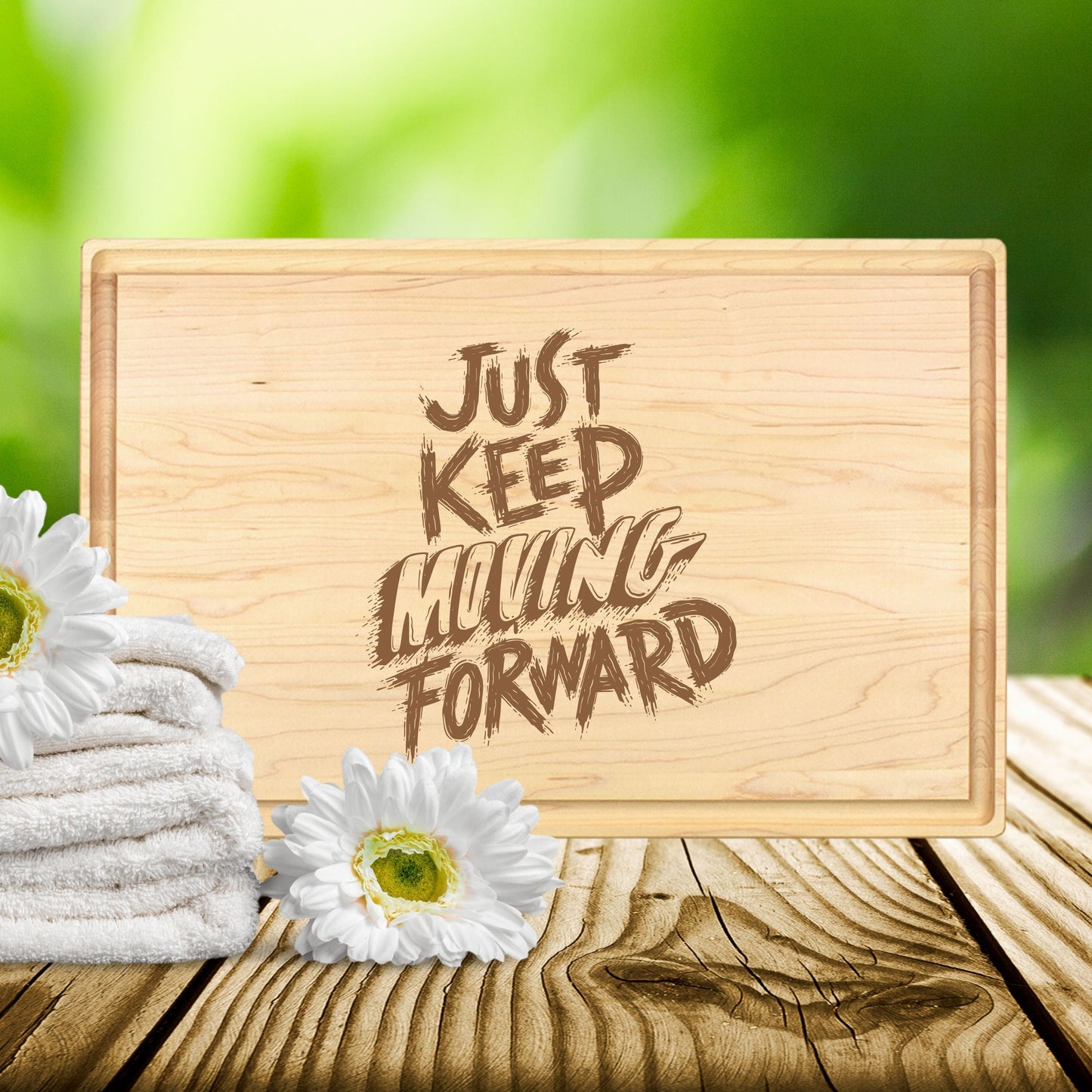 Keep Moving Forward Cutting Board - Premium Cutting Boards from Hipster Lasers - Just $40! Shop now at Hipster Lasers