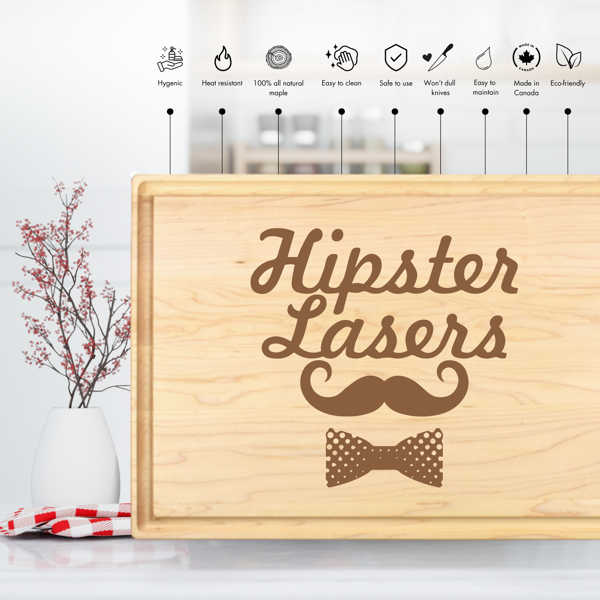 Never Give Up Cutting Board - Premium Cutting Boards from Hipster Lasers - Just $40! Shop now at Hipster Lasers