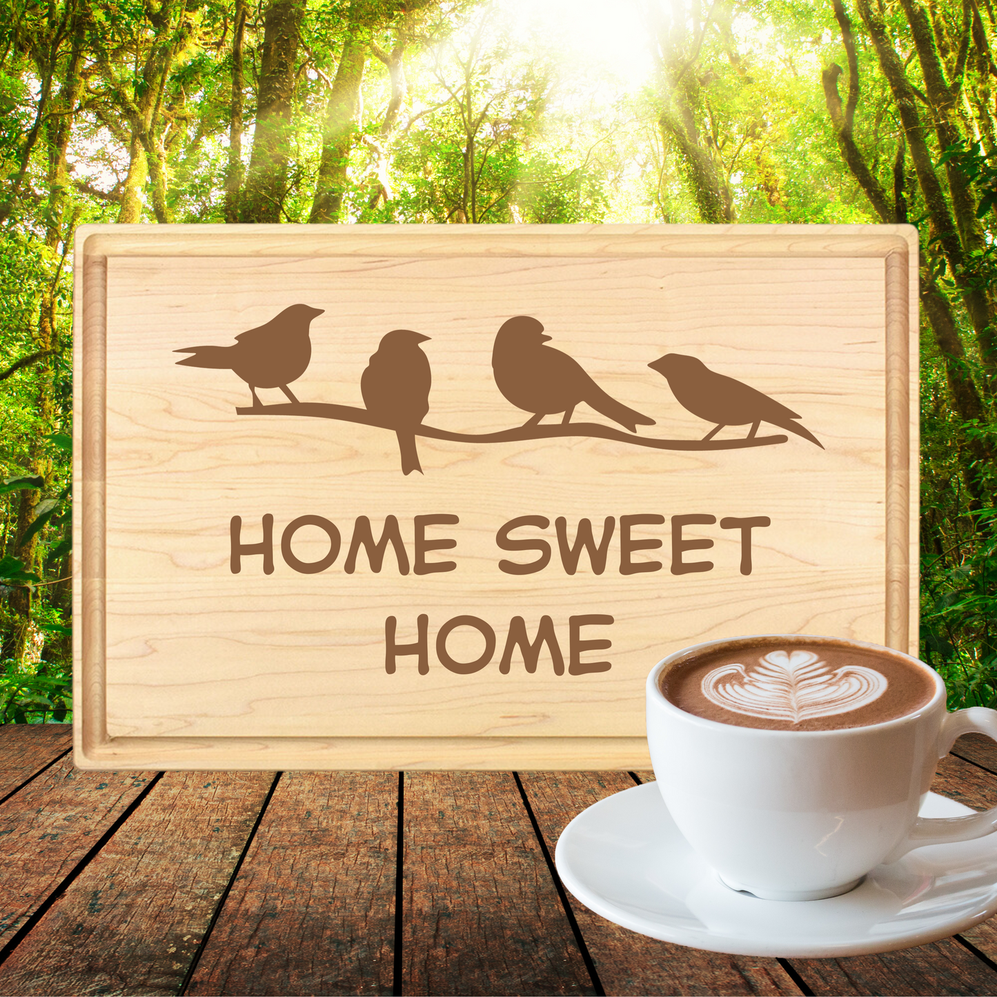 Home Sweet Birds Cutting Board - Premium Cutting Boards from Hipster Lasers - Just $70! Shop now at Hipster Lasers