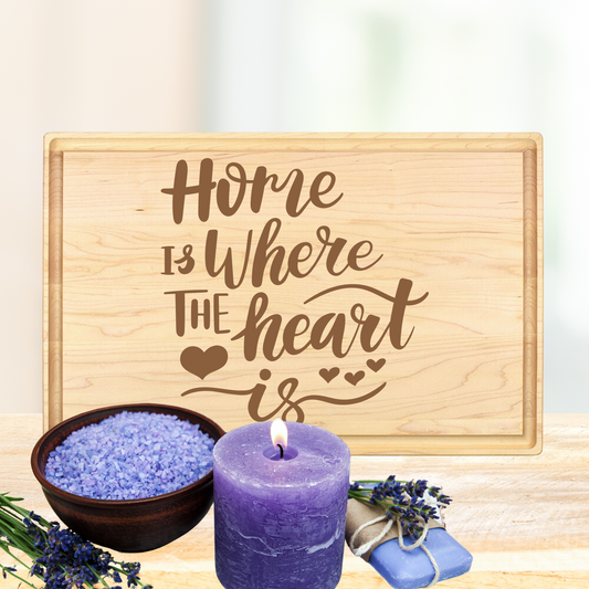 Home Is Where The Heart Is Cutting Board - Premium Cutting Boards from Hipster Lasers - Just $40! Shop now at Hipster Lasers