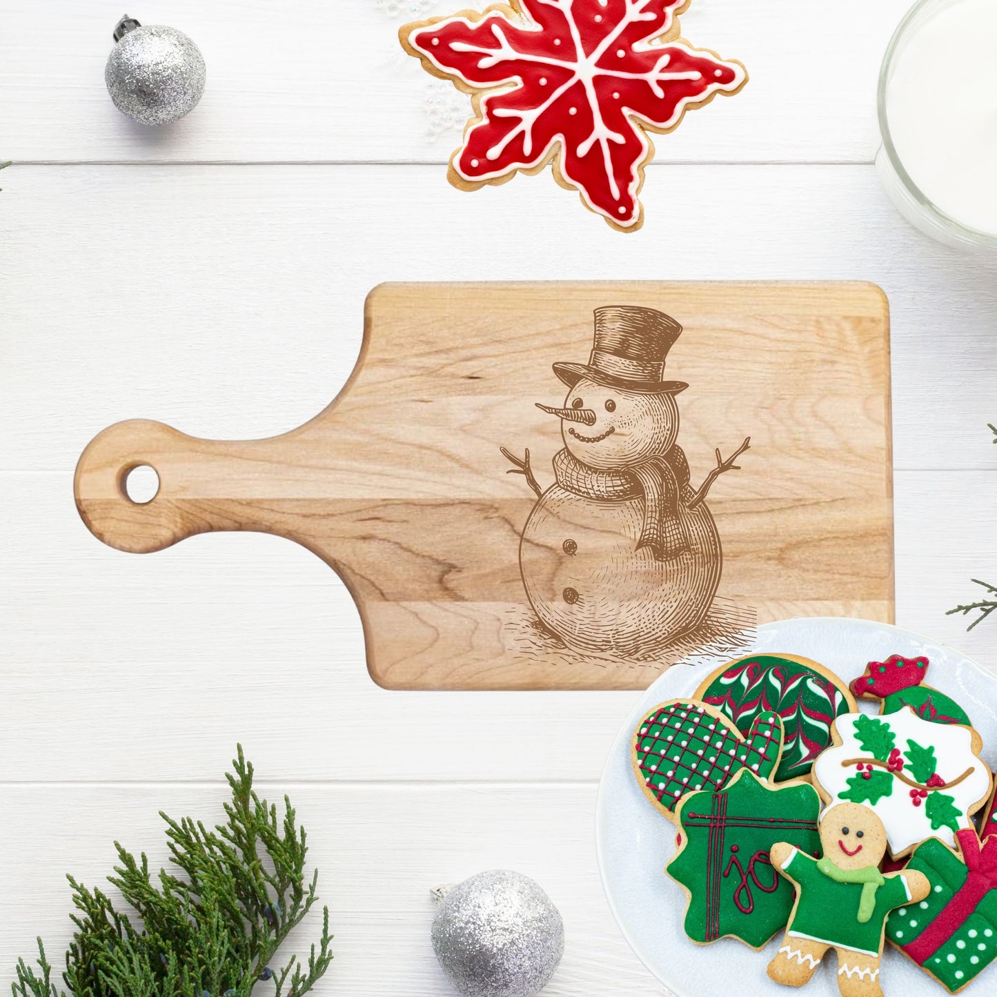 Snowman's Snack Cutting Board - Premium Cutting Boards from Hipster Lasers - Just $40! Shop now at Hipster Lasers