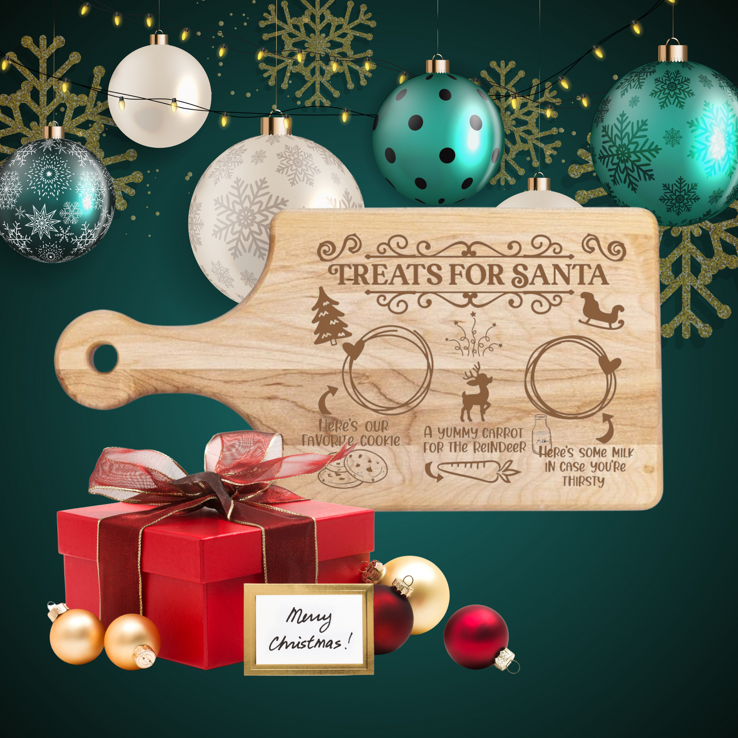 Copy of Santa's Snacks Cutting Board - Premium Cutting Boards from Hipster Lasers - Just $40! Shop now at Hipster Lasers