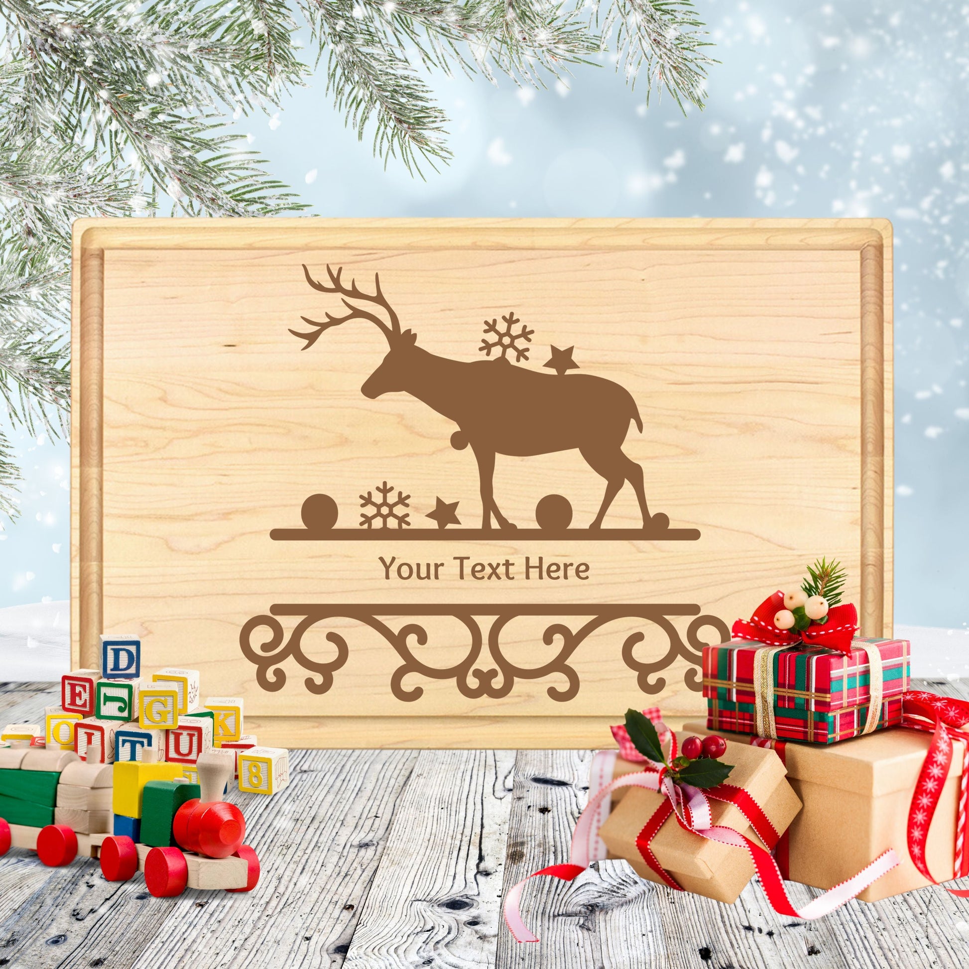 Custom Rudolph's Masterpiece Cutting Board - Premium Cutting Boards from Hipster Lasers - Just $90! Shop now at Hipster Lasers