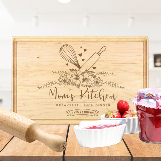 Mom's Kitchen Cutting Board - Premium Cutting Boards from Hipster Lasers - Just $40! Shop now at Hipster Lasers