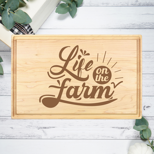 Life on the Farm Cutting Board - Premium Cutting Boards from Hipster Lasers - Just $40! Shop now at Hipster Lasers