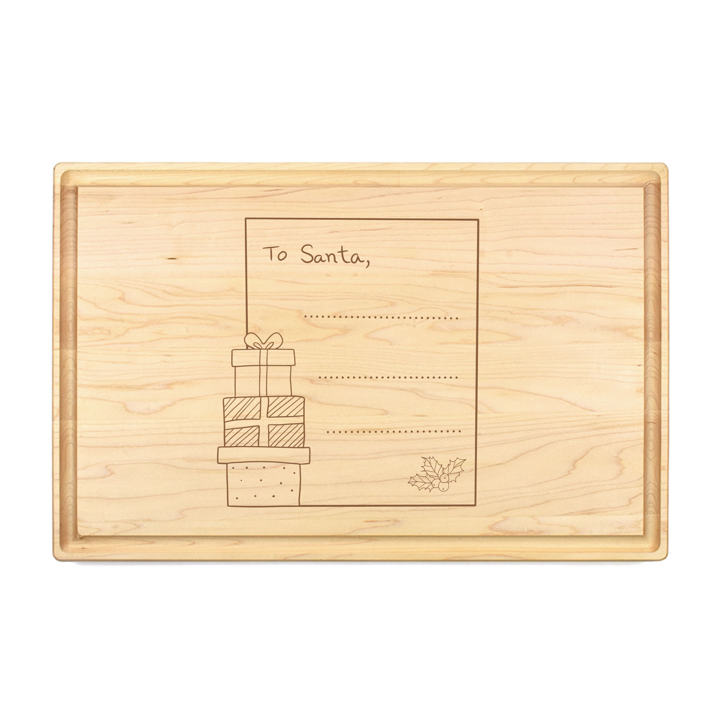 Custom Letter to Santa Cutting Board - Premium Cutting Boards from Hipster Lasers - Just $90! Shop now at Hipster Lasers