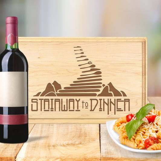 Stairway To Dinner Cutting Board - Premium Cutting Boards from Hipster Lasers - Just $40! Shop now at Hipster Lasers